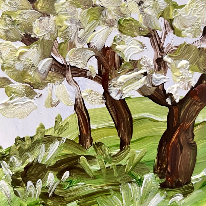 Painting titled "An Apple Tree in Fu…" by Kateryna Oliinyk, Original Artwork, Oil