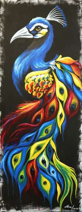 Peacock Schilderij, 27,6x11,8 in