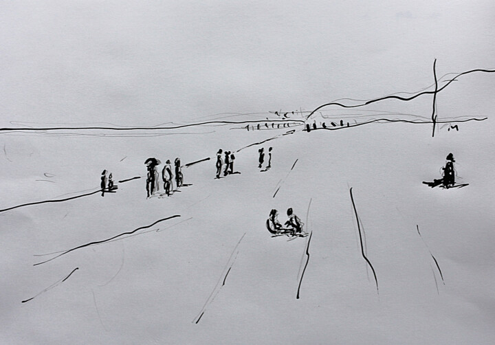 Plage normande 图画, 8.3x11.8 in