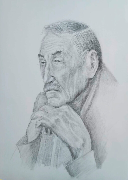 Pensive Silence 绘画, 11.7x8.3 in