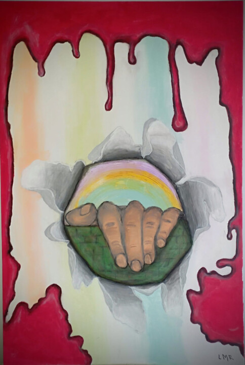 Renacer en la fragilidad del mundo. 绘画, 35.4x23.6 in