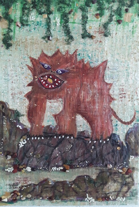 Le mange cailloux 绘画, 21.7x15 in