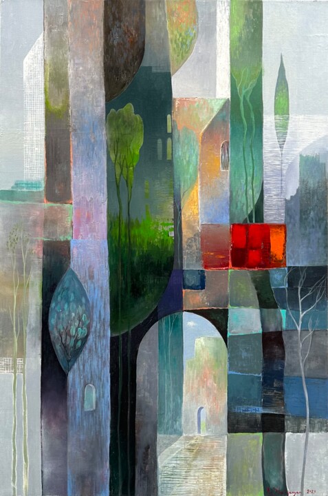 City 绘画, 36x24 in