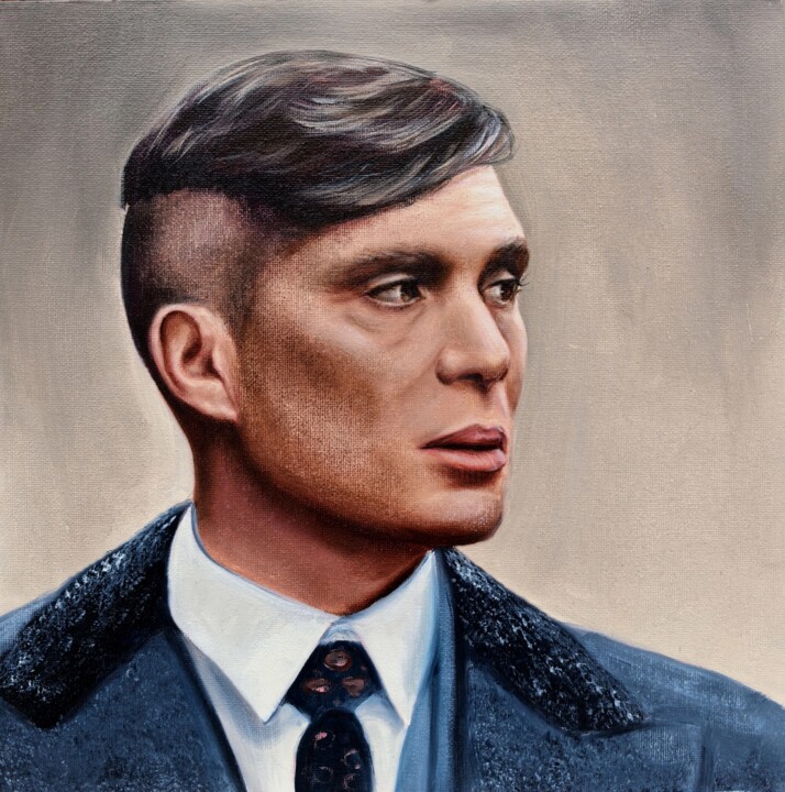 Portrait of Cillian Murphy as Thomas Shelby 绘画, 11.8x11.8 in