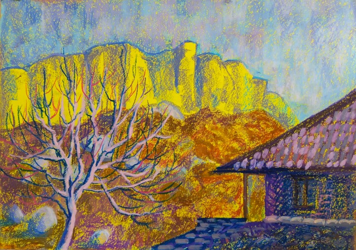Landscape: Jingling sky over yellow mountain Tablo, 11,6x16,3 in
