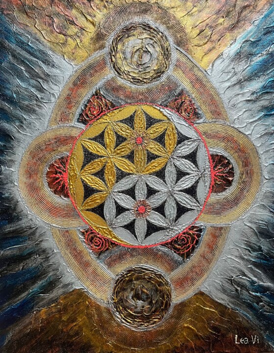 The flower of life and Beauty is the union of male and femal Painting, 19.7x15.8 in