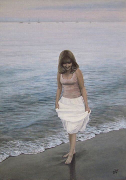 На прекрасном берегу |Au bord de l’eau |On a beautiful shore 绘画, 27.6x19.7 in
