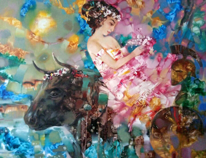 Abduction of Europa 绘画, 27.6x35.4 in