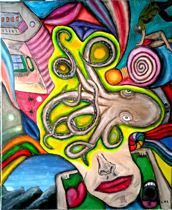 El Laberinto de la Mente 绘画, 27.6x23.6 in