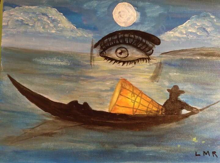 El ojo del destino navegante 绘画, 11.8x15.8 in