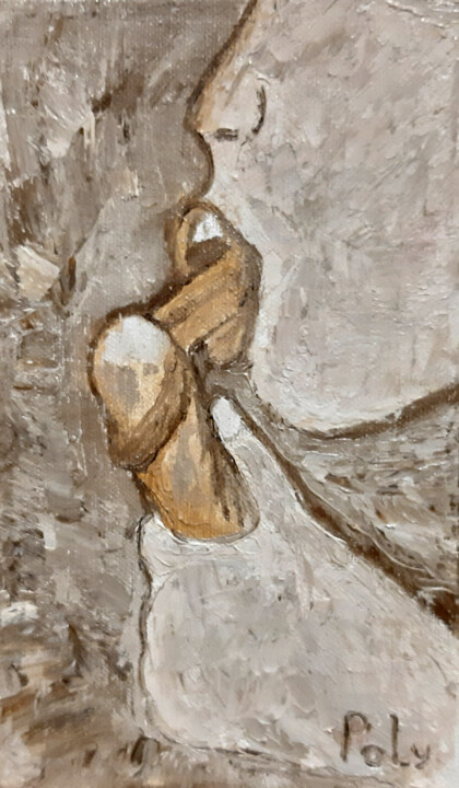 Oral sex - nude - erotic painting 绘画, 9.1x5.1 in