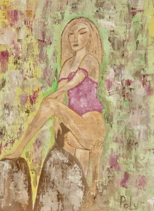 Oral sex - cunnilingus - nude - erotic painting 绘画, 13.8x9.8 in