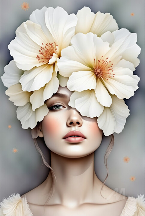 02-decorative floral visage 数字艺术