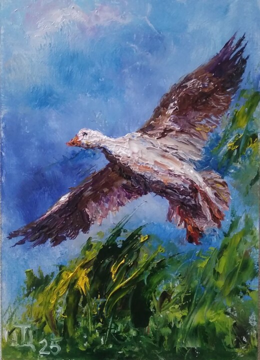 Painting "Goose" Ζωγραφική, 7,1x5,1 in