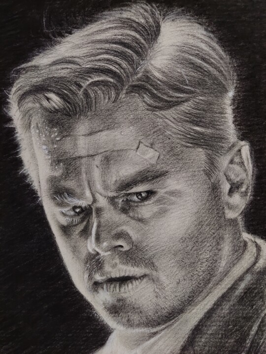 图画 标题为“Leonardo DİCAPRİO” 由Ömer Etuğrul, 原创艺术品, 木炭