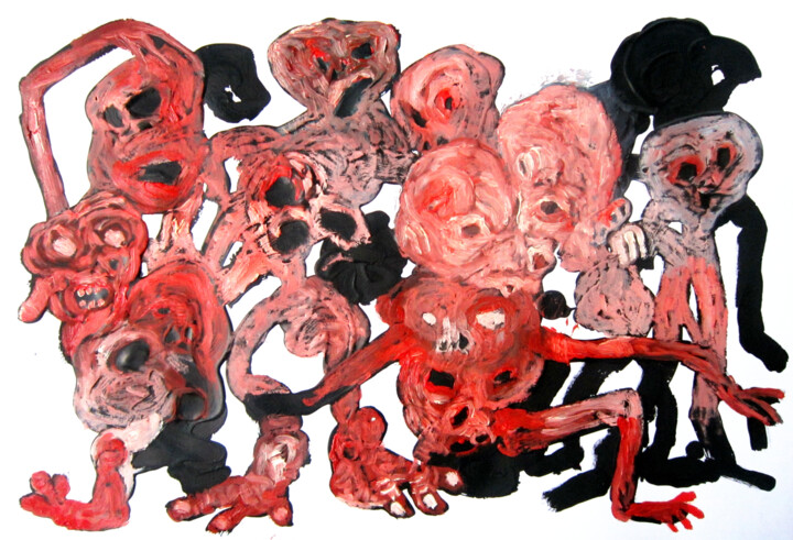 pot-au-feu de cannibales 绘画, 19.5x28.4 in