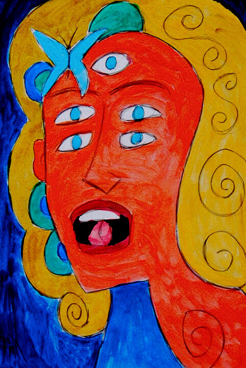 La femme abstrait 2 绘画, 11.8x7.9 in