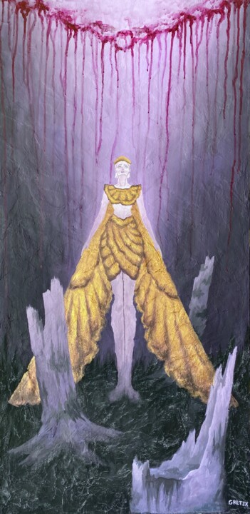 NeoIsida - Political Symbolism Art Malerei, 47,8x23,6 in