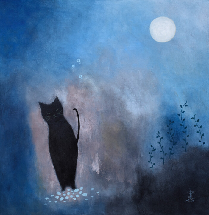 绘画 标题为“Moonlight Serenade” 由Misako Chida, 原创艺术品, 丙烯