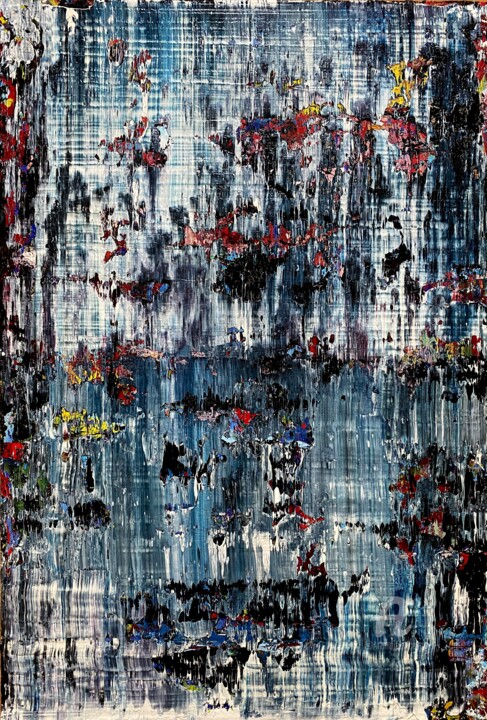 Schilderij getiteld "Behind the Noise" door Rafal Dobosz, Origineel Kunstwerk, Olie