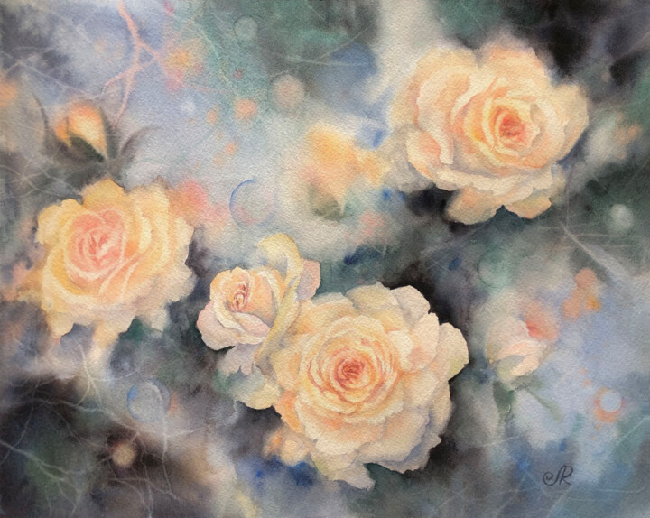 Roses 2 绘画, 10.6x14.6 in