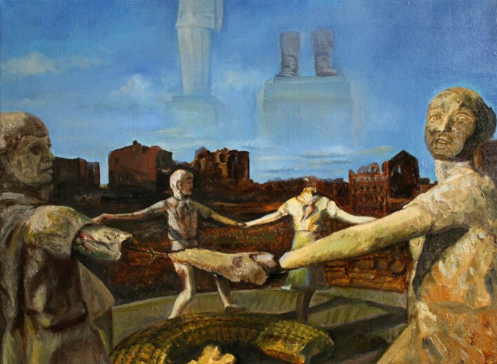 Мечты о счастье на Звезде страдания Schilderij, 11,4x13,4 in