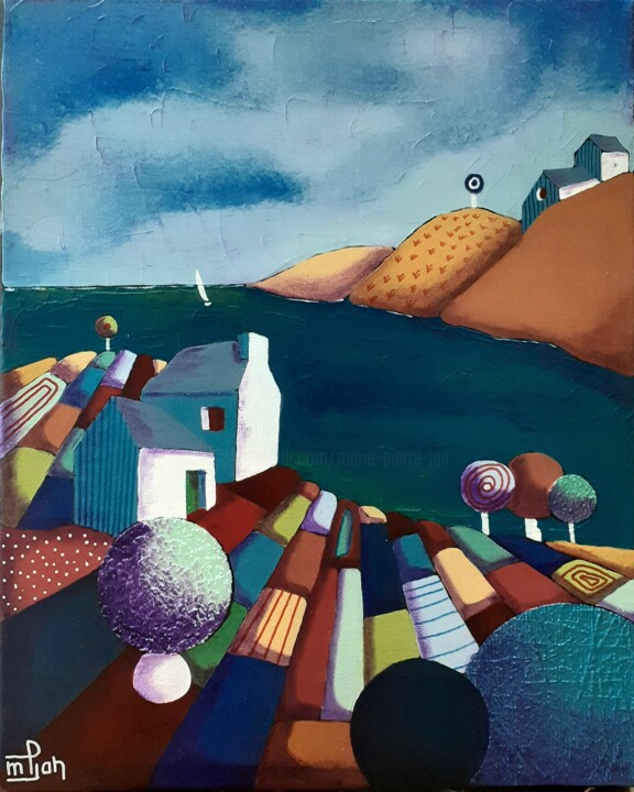 Vue mer Painting, 16.1x13 in