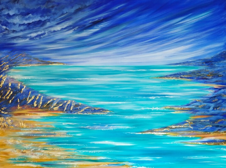 Littoral turquoise 绘画, 29.5x39.4 in