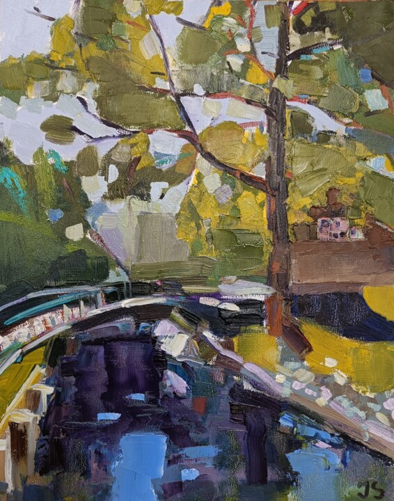 绘画 标题为“Kleine Brücke” 由Jana Scherer, 原创艺术品, 油