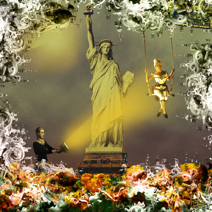 Digital Arts titled "NYC Circus" by Eric Lapierre, Original Artwork, Digital Painting