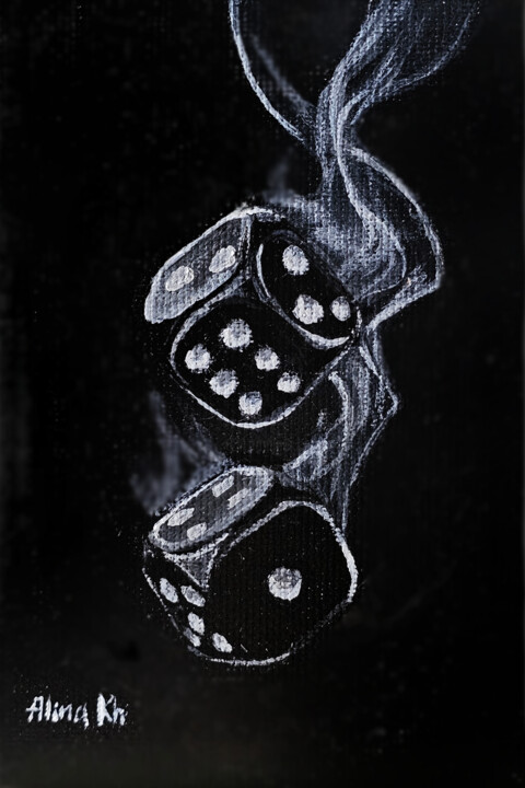 Dice Painting, 5.9x3.9 in