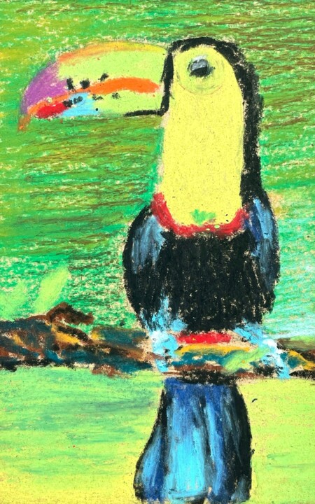 The bright toucan 绘画, 5.9x3.9 in