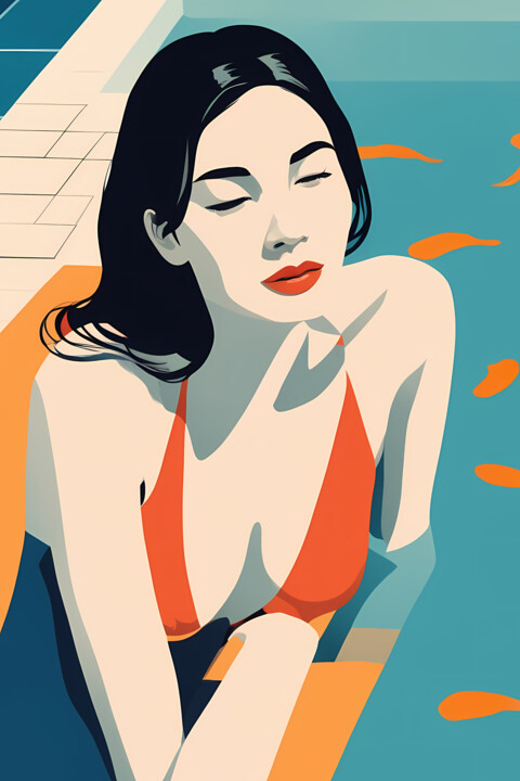 Summer Splash #63 印花与版画, 17.7x11.8 in