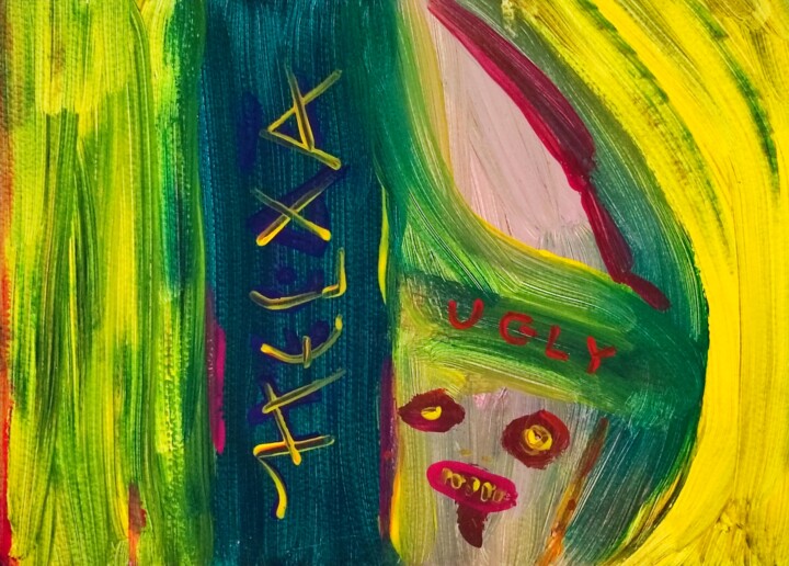She's a real man nowadays 绘画, 5.5x8.3 in