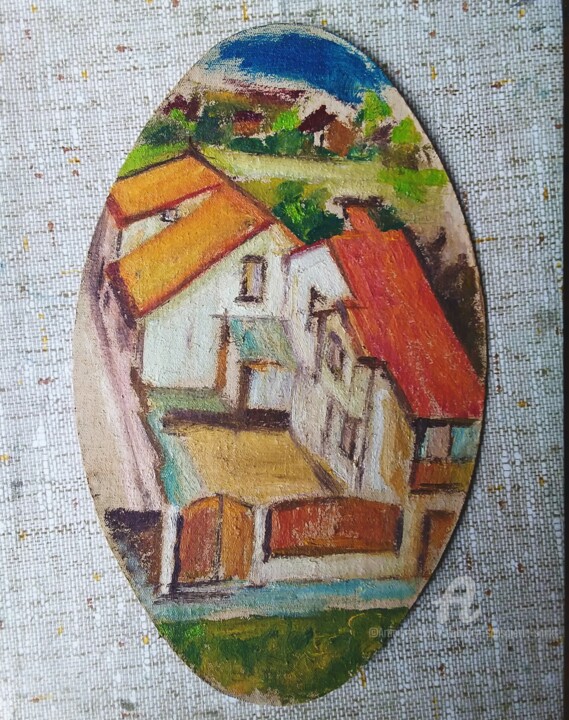Quand nous habitions tous ensemble, sur nos colin d'autre fo Картина, 11,8x7,5 in