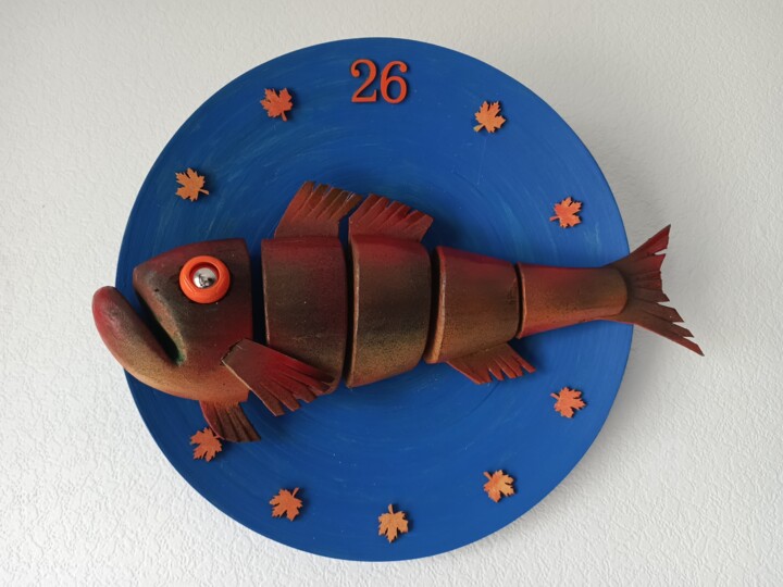 Fish № 26 part 2 Аutumn catch. 雕塑, 11.8x11.8 in