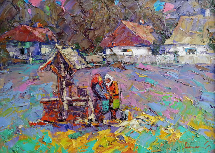 At the well Pittura, 19,7x27,6 in