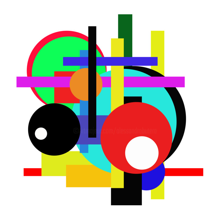 Цифровое искусство под названием "Geometric Rhythm" - Alessandro Butera, Подлинное произведение искусства, 2D Цифровая Работа