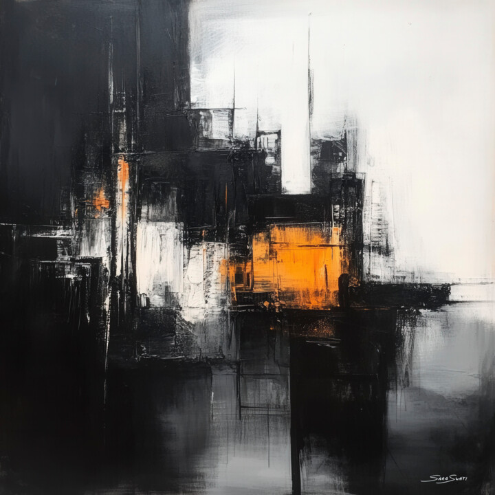 Arts numériques intitulée "Night of Shadows" par Sara Swati, Œuvre d'art originale, Image générée par l'IA Monté sur Châssis…