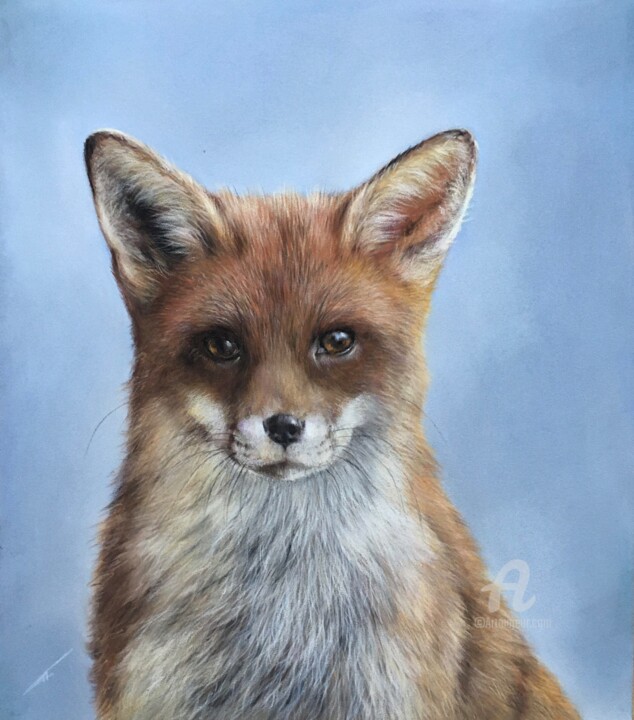 Dessin intitulée "Foxy" par Irene_art, Œuvre d'art originale, Pastel