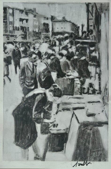 Portobello Road Market Картина, 15,4x9,5 in