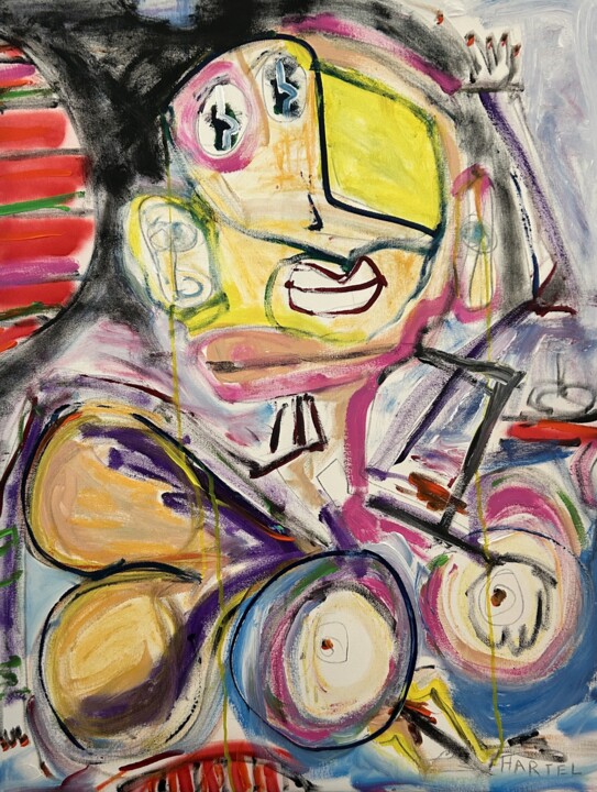 Painting titled "XXXY" by Paul Hartel, Original Artwork, Acrylic Mounted on Wood Stretcher frame