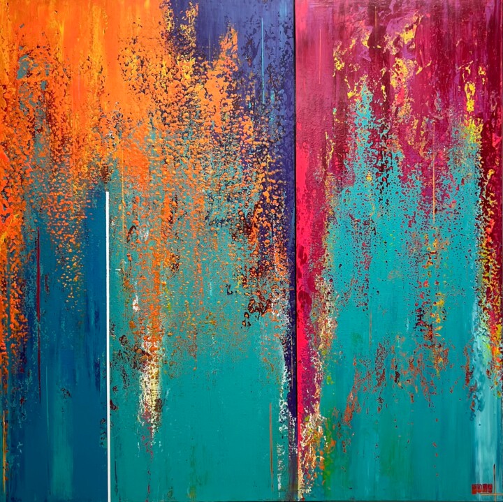 Painting titled "Field of Noise no:25" by Uday Mastenbroek, Original Artwork, Acrylic