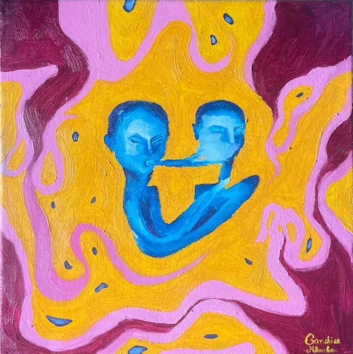 Êtres bleus 绘画, 11.8x11.8 in