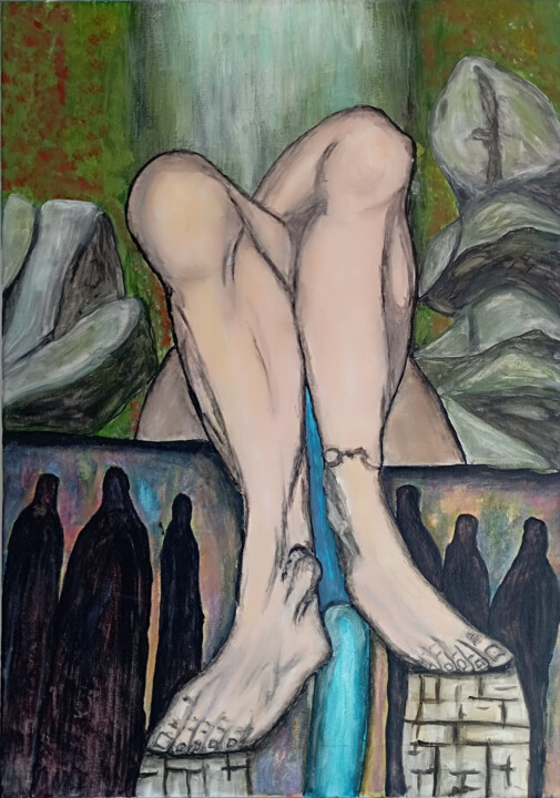 El Umbral del olvido 绘画, 27.6x19.7 in