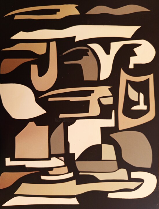 Collages titulada "Sans titre 20250427" por Dominique Jolivet, Obra de arte original, Collages Montado en Cartulina
