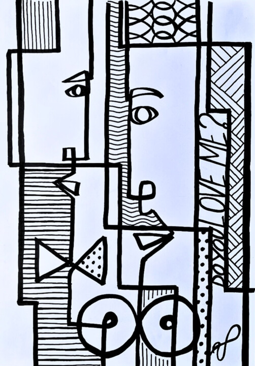 Painting titled "Love Us" by Ulisses Pereira, Original Artwork, Marker