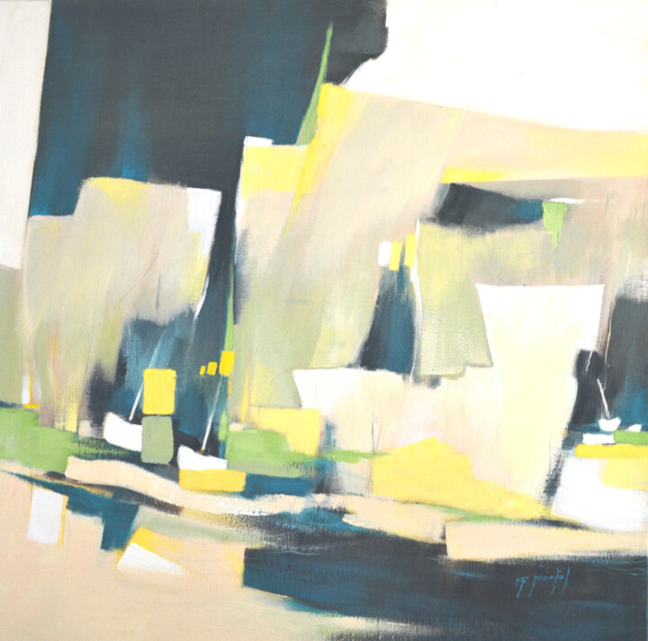 Painting titled "Ce jour là (" by Fanou Montel, Original Artwork, Acrylic Mounted on Wood Stretcher frame