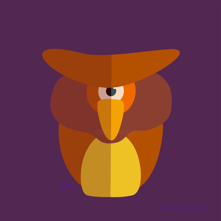 animalojo 4 - búhojo 数字艺术, 30x30 in