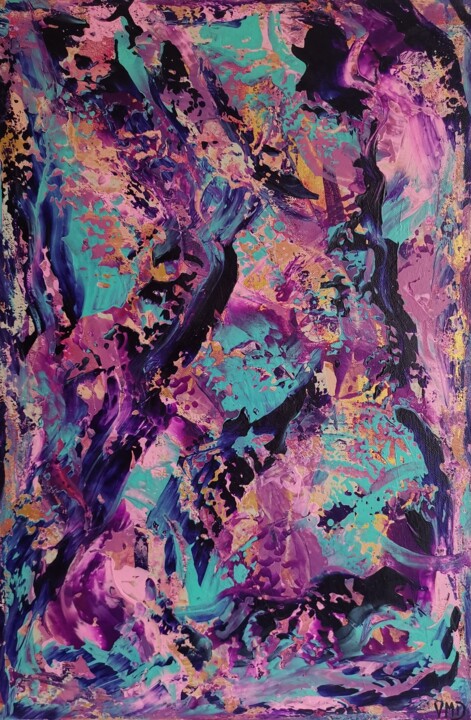 Malerei mit dem Titel "Elysium" von Veronika M. Dutz, Original-Kunstwerk, Acryl Auf Keilrahmen aus Holz montiert